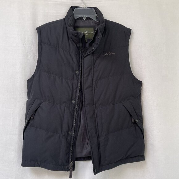 Eddie Bauer EB550 Fill Puffer Goose Down Vest Womens Medium Black Outdoor Casual - Picture 3 of 11